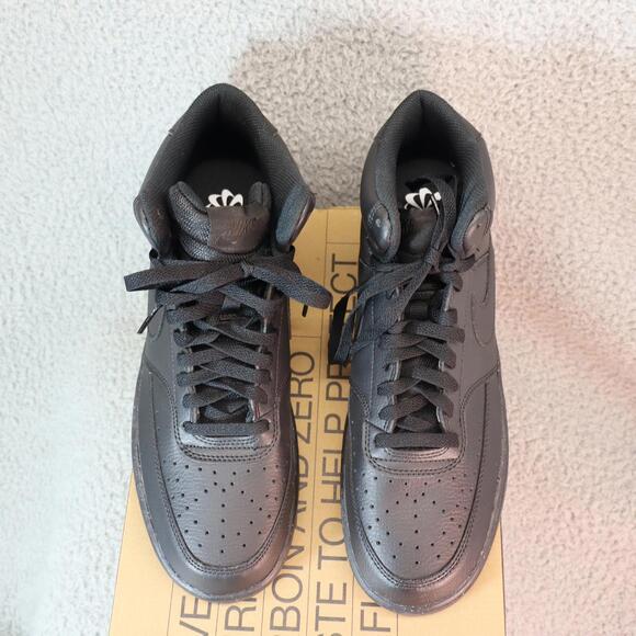 Size 10.5 - Nike Court Vision Next Nature Mid Triple Black - Picture 3 of 10